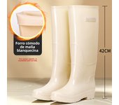 Botas de goma impermeables adulto antideslizante zapatos de lluvia largo caliente hasta la rodilla zapatos altos de agua