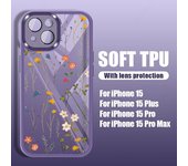 For iPhone 15 14 Pro Max 13 Pro Flower Pattern Phone Case Shockproof Bumper Silicone Soft Back Cover For iPhone 15 Pro Max 14 13
