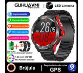 relojes inteligentes For Android iOS Rugged Militarysmartwatch Men HD AMOLED Bluetooth Call GPS Track 500 mAh 3ATM Waterproof