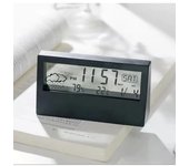 Reloj de escritorio meteorológico para el hogar, despertador de temperatura, humedad, transparente, luminoso, estudiante