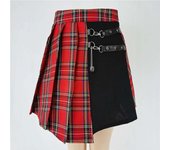 Gothic new women's mini casual basic fashion, retro plaid skirt, irregular waist, university style