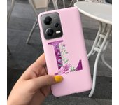 Fashion Rose Initial Letter Phone Case For Xiaomi Poco X5 5G PocoX5 Pro Soft Silicone TPU Back Cover For Poco X5 Pro X 5 X5Pro