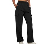 Women's New Workwear Pants Solid Color High Waist Slimming Design Feel Pocket Straight Leg Wide Leg Loose Pants