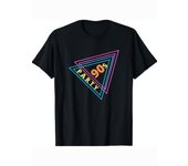 Vintage Retro The 90s Party Theme Triangles Souvenirs T-ShirtDad Gift Soft And Comfortable Round Neck Short Sleeve - 230g