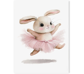 Ballerina Bunny Girl Bedroom Wall Art Decor Poster Prints Kids Cartoon Dancing Animals Canvas Paintings Nursery Room Decoration