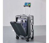 maleta de cabina Dispositivo de rodado de bolsillo delantero, cabina de embarque, marco de aleación de aluminio de transporte, maleta de carro de mano, equipo de 20/24 pulgadas maletas de viajes cabina