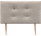 Cabecero de Polipiel o Tela Pro con 2 hileras de Botones y Patas Cabezal tapizado Cama Lujo (150x105cm con Patas (Camas 150/160), Tela Beige)