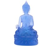 Tibetan Medicine Buddha Statue,Translucent Resin Buddha Sculpture Meditation Decor Spiritual Decor Collectible -Blue