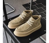 Botas de herramientas de suela gruesa para hombre, zapatos de tablero de aumento con cordones, botas casuales