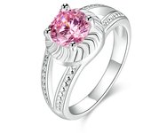 925 Sterling Silver Pink AAAAA Zircon Ring For Woman Wedding Engagement Jewelry