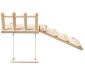 Parrot Wood Perches Bird Platform Corner Stand Bird Cage Corner Playground Toy