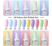 Arte Clavo conjunto esmalte uñas gel 10 piezas 354 colores gel mixto semipermanente barniz arte LED gel ultravioleta empapado