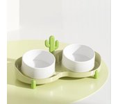 Pet Supplies Leak-proof Ceramic Pet Bowl Anti-knock Sunflower Dog Food Container Non-slip Tilt Design Cat Double Bowl Puppy
