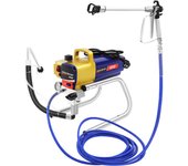 3000PSI Commercial Airless Paint Sprayer Electric Interior Wall Air Spray Gun 1500W Stainless Steel + PVC for Painting Doors, Trim, Furniture, Interior Walls