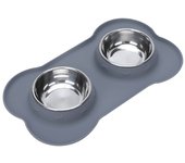 Stainless Steel Pet Bowl Pad Anti Spill Anti Slip Pet Drinking Feeder Detachable Folding Dog Food Basin Water Container