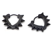 Alisouy 2pcs Punk Stainless Steel Heart Cone Spike Rivet Huggies Small Circle Helix Hoop Earrings for Women Men Piercing Jewelry