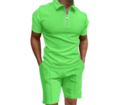 Men's po t t, short sleed T-t with tight   cor, waffle, casual, summer 2025