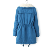 Winter coat, cotton jacket, medium length, thin waist, scarf jacket, thick women's coat