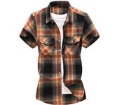 Casual Plaid Shirts Men New Summer Men's Casual Short Sleeve Classic Checkered Shirts Fashion Chemise Homme Men Dress Shirts 7XL