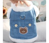 Pet Supplies Soft Bear Pattern Dog Clothes Warm Stylish Pet Cotton Coat Can Pull Thick Pet Warm Vests Autumn