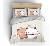 3PCS Quilt Cover Bubu Dudu Cartoon Cute Bear Kawaii Christmas Gift King Twin Double Child Bedding Set Microfiber or Polyester Duvet Cover Set