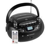 RETEKESS TR630 CD Player Boombox Stereo Portable Radio FM AM Cassette Tape 3W Speaker TF USB Recording Remote Control for Home