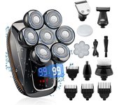 2025 New Style Men's 6-In-1 Wet Dry Raincoat LED Display Rechargeable Men's Head, Multifunctional Nose And Face Shaver Head