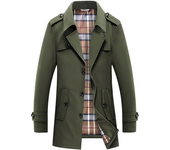 Men's Business Quality Trench Coat, Plus Size Jacket