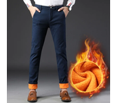 Korean fashionable men's raight leg warm and thick casual snow new tight busine pan, winter