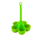 5 Hole Silicone Egg Cooker High Temperature Resistant Steamed Egg Tray Food Grade Complementary Food Tools Green