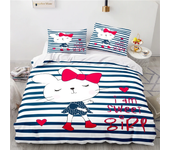 Lovely Miss Bear Bedding Set Children Cartoon 3d Duvet Cover Sets Pillowcase Boys Girls Kid Bedclothes Twin Full Queen King Size