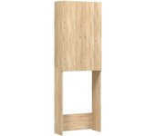 vidaXL Armario de Lavadora Cuarto de Baño Aseo Inodoro Secadora Estantería Estante Muebles Mobiliario Colada Almacenaje Gris Sonoma 64x25,5x190 cm