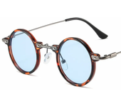 Gafas De Sol redondas para hombre y mujer, lentes Retro Steampunk, De diseñador De marca, montura De Metal