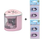 AngelMark Tenwin Double Holes Electric Pencil Sharpener Home School Office Desktop Pencil Sharpener Students Supplies Stationery