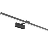 Lámpara LED de 24W Lámpara de espejo Aplique Blanco Frio 5500K Luz natural para Espejo Muebles de Maquillaje Aparato Montado en la Pared, Negro, 80CM