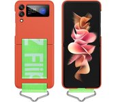 Wristband For Samsung Galaxy Z Flip 4 Case Camera Protection Holder Wrist Strap Plastic PC Back Cover
