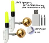 Fishing Light Stick Rod Bell Luminous Float LED CR425 3.6V Lithium Battery USB Charge Tackle RGB Night Bright Fluorescent Lamp