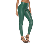 Women's high waisted Fashion women's clothing leather four sided elastic pants, used for lifting