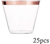 25 Pcs Plastic Wine Cups Disposable Stackable Wine Mugs For Restaurant