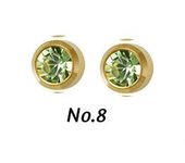 1 Pair surgical steel  cz gem earring piercing unit silver color body piercing jewelry 16g stud tragus cartilage