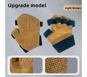 Guantes de levantamiento de pesas ventilados de piel de vaca para hombre y mujer, guantes de entrenamiento para gimnasio, levantamiento de pesas, soporte de protección de palma