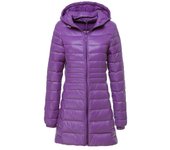 Chaqueta de plumón ultraligera mujer, abrigo largo con capucha, talla grande 7XL 8XL, para invierno