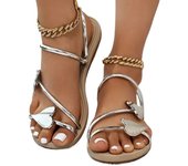 Sandalias planas de mujer con corazón Zapatillas antideslizantes Zapatillas de playa al aire libre Flip Flops Sandalias de mujer Verano