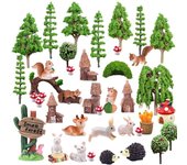 42 Piezas Arboles Maqueta Arboles para Maquetas Figuras de Animales Adornos para Jardin Adornos Jardin Árboles Modelos Árboles de Modelo Mixto Mini Animales Figuras para DIY Micro Paisaje