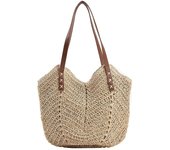 Straw Bag for Women Summer Beach Bag Soft Woven Tote Bag Large Rattan Shoulder Bag for Vacation
