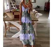 Vestido largo verano para mujer, vestidos informales sin mangas con estampado de moda