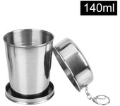 Portable Retractable Telescc Collapsible Cups For Outdoor Travel With Keychain Stainless Steel Folding Water Drinking Cup