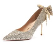 2024 new style women's shoes/sandals/high heels/stilettos/pointed toes/spring/summer/autumn/winter/banquet/wedding/work/leather/Champagne