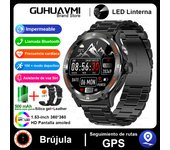 relojes inteligentes For Android iOS Rugged Militarysmartwatch Men HD AMOLED Bluetooth Call GPS Track 500 mAh 3ATM Waterproof