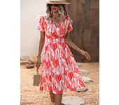 Vestidos de manga corta con estampado floral para mujer, vestido pequeño para verano